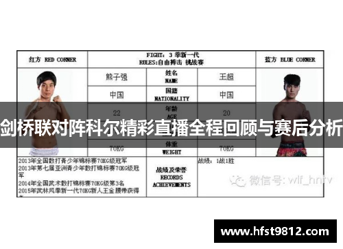 剑桥联对阵科尔精彩直播全程回顾与赛后分析